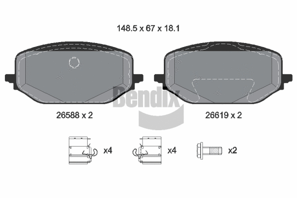 Brake Pad Set, disc brake (BPD2416)
