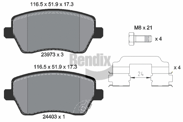 Brake Pad Set, disc brake (BPD1168)