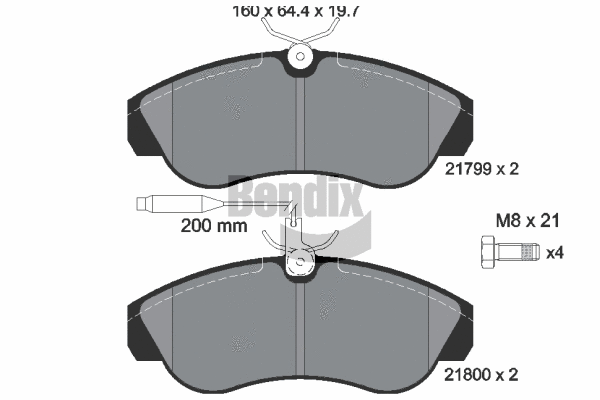 Brake Pad Set, disc brake (BPD1518)