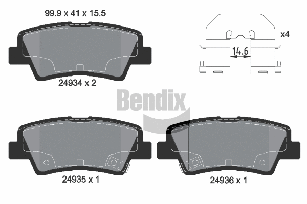 Brake Pad Set, disc brake (BPD2208)