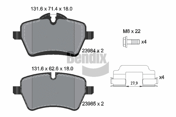 Brake Pad Set, disc brake (BPD1352)