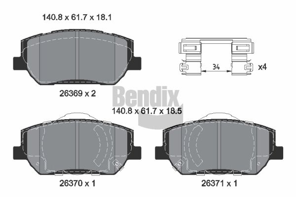 Brake Pad Set, disc brake (BPD2515)