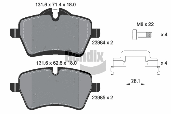 Brake Pad Set, disc brake (BPD1188)