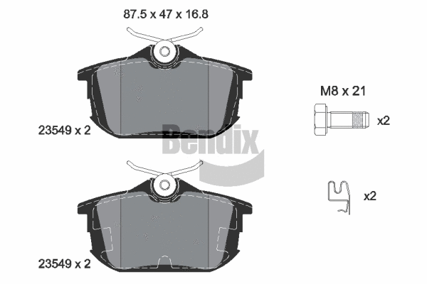 Brake Pad Set, disc brake (BPD1395)