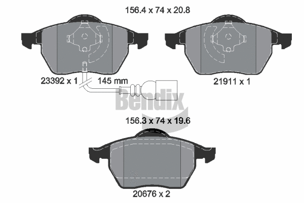 Brake Pad Set, disc brake (BPD1236)