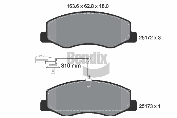 Brake Pad Set, disc brake (BPD1202)