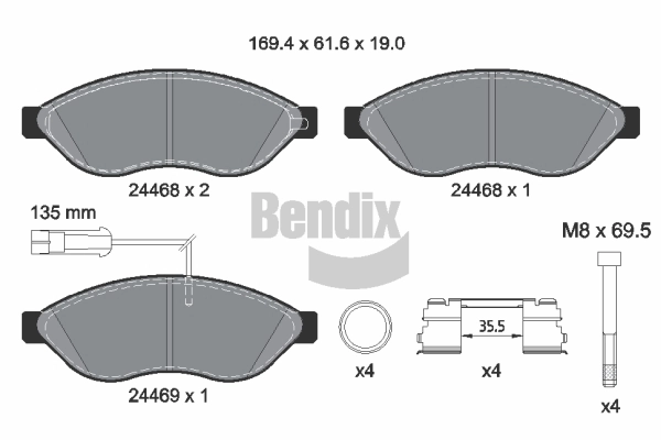 Brake Pad Set, disc brake (BPD2488)
