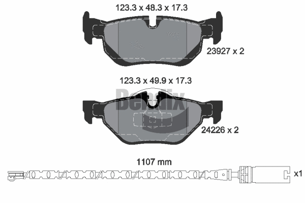 Brake Pad Set, disc brake (BPD1582)