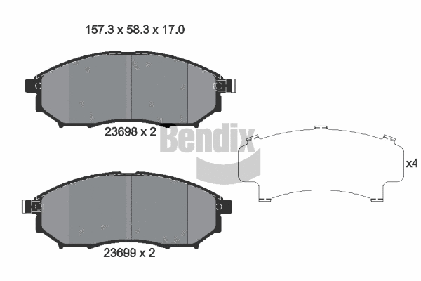 Brake Pad Set, disc brake (BPD1552)