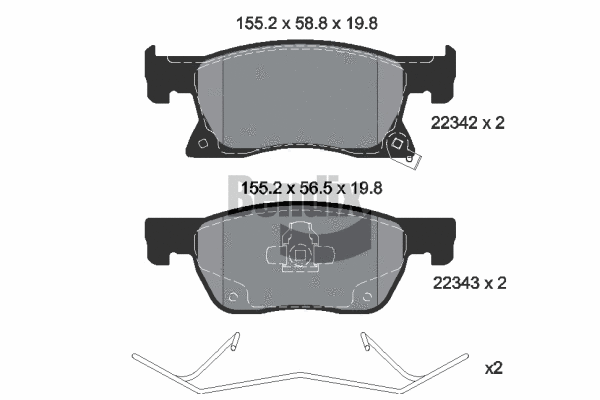 Brake Pad Set, disc brake (BPD1291)