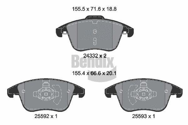 Brake Pad Set, disc brake (BPD1633)