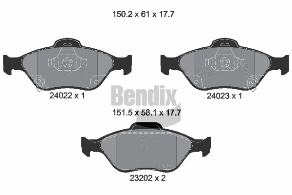 Brake Pad Set, disc brake (BPD1095)