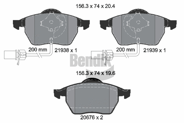 Brake Pad Set, disc brake (BPD1119)