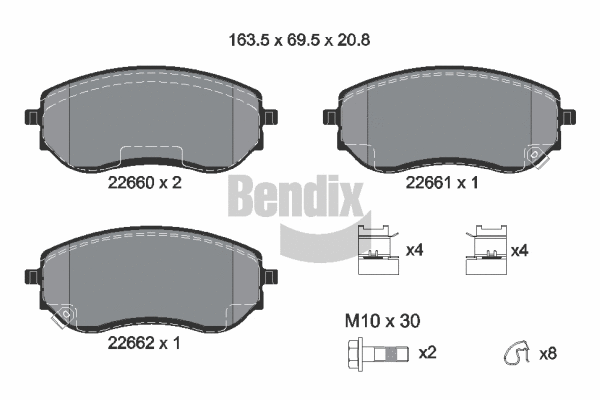 Brake Pad Set, disc brake (BPD2461)