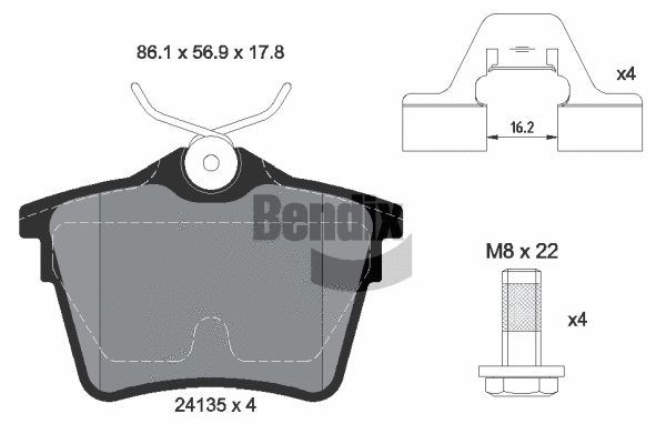 Brake Pad Set, disc brake (BPD1152)