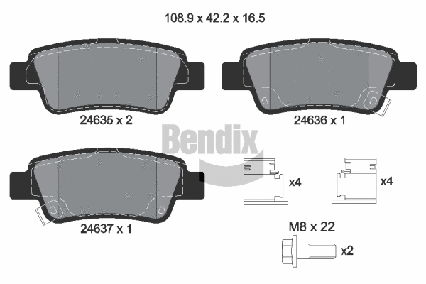 Brake Pad Set, disc brake (BPD1464)