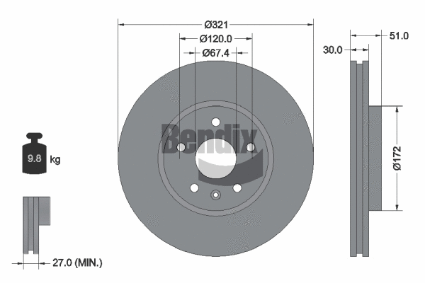 Brake Disc (BDS1176HC)