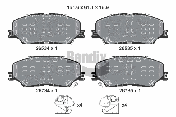 Brake Pad Set, disc brake (BPD2497)