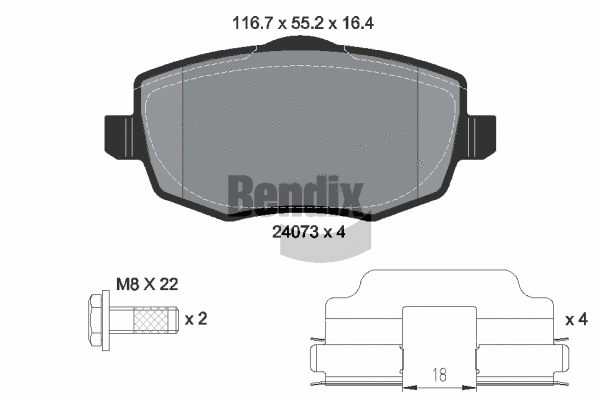 Brake Pad Set, disc brake (BPD1523)