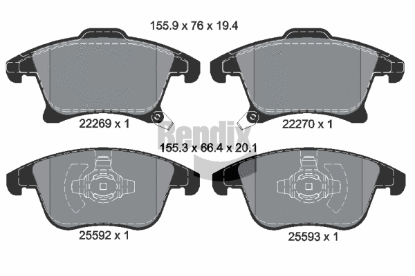 Brake Pad Set, disc brake (BPD1435)