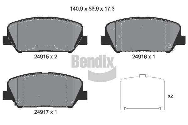 Brake Pad Set, disc brake (BPD1501)