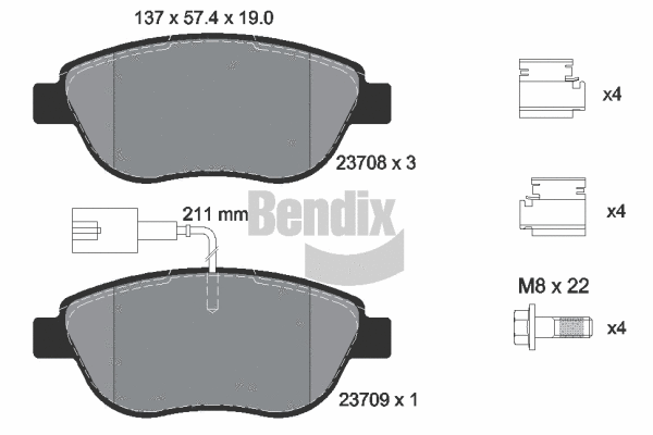Brake Pad Set, disc brake (BPD1039)