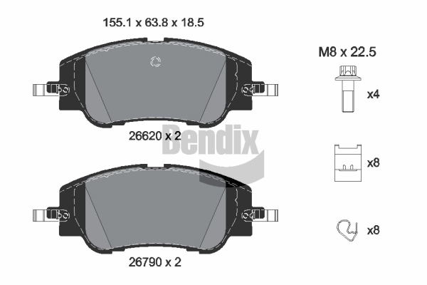 Brake Pad Set, disc brake (BPD2518)