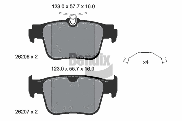 Brake Pad Set, disc brake (BPD1664)