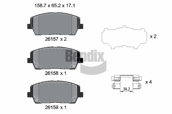 Brake Pad Set, disc brake (BPD2436)