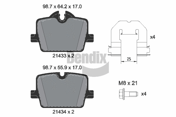 Brake Pad Set, disc brake (BPD1654)