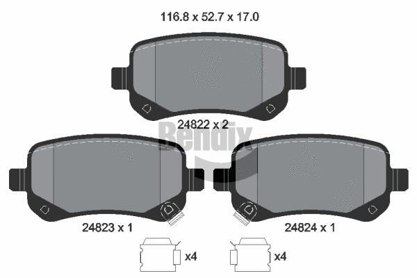Brake Pad Set, disc brake (BPD1458)