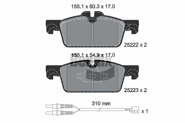 Brake Pad Set, disc brake (BPD1125)
