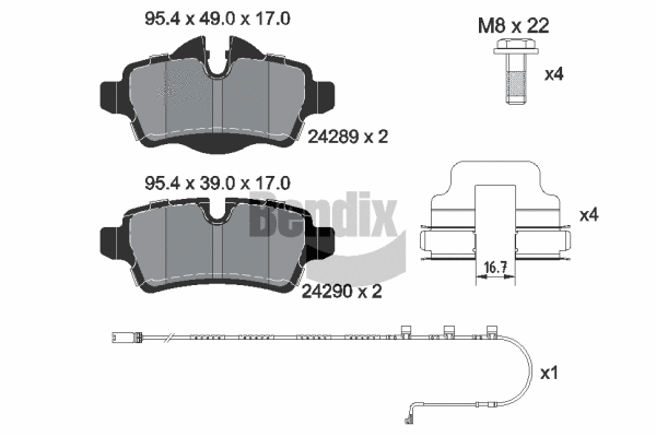 Brake Pad Set, disc brake (BPD1629)