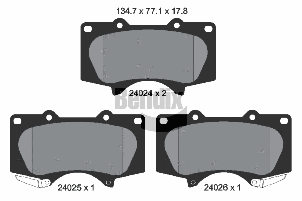 Brake Pad Set, disc brake (BPD1246)