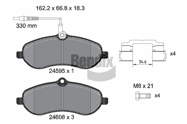 Brake Pad Set, disc brake (BPD1068)