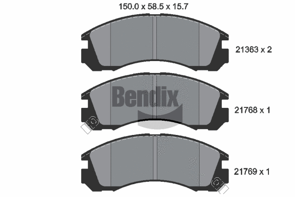 Brake Pad Set, disc brake (BPD1195)