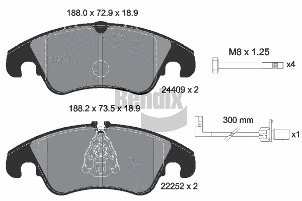 Brake Pad Set, disc brake (BPD1201)