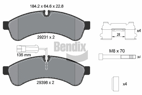 Brake Pad Set, disc brake (BPD1615)