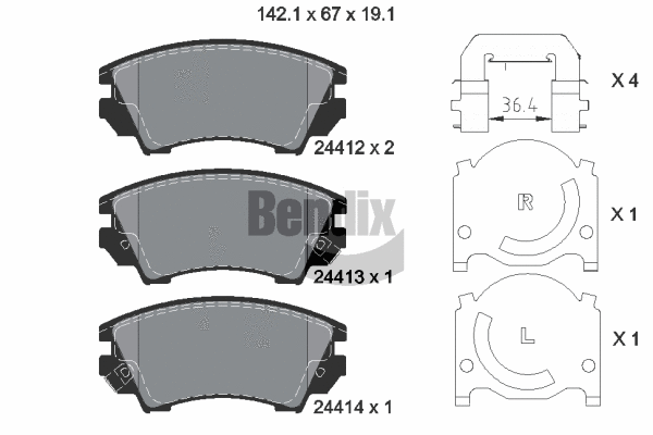 Brake Pad Set, disc brake (BPD1180)