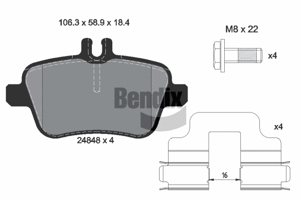 Brake Pad Set, disc brake (BPD1576)