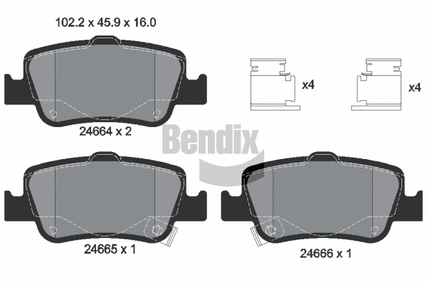 Brake Pad Set, disc brake (BPD1183)