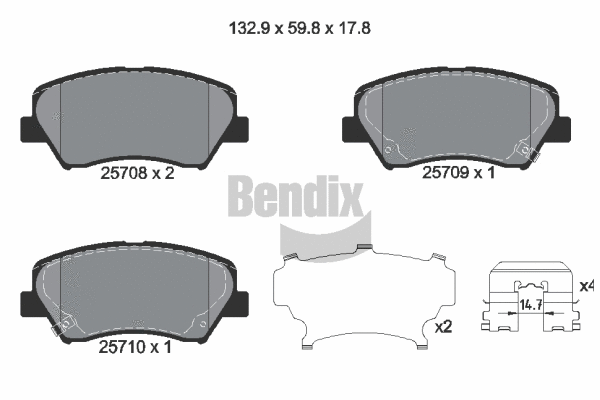 Brake Pad Set, disc brake (BPD1365)