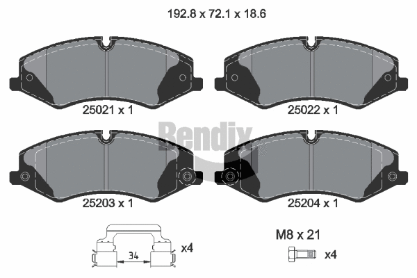 Brake Pad Set, disc brake (BPD1334)