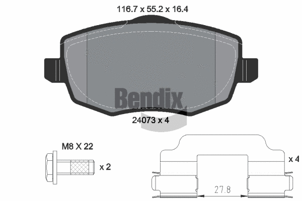 Brake Pad Set, disc brake (BPD1453)