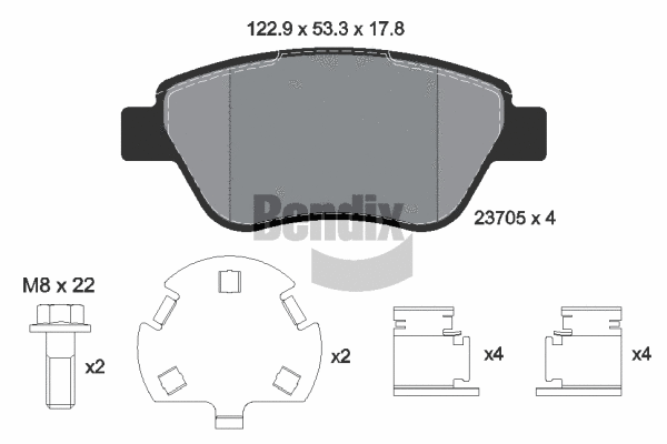 Brake Pad Set, disc brake (BPD1617)