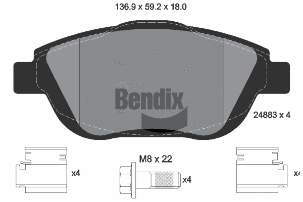 Brake Pad Set, disc brake (BPD1214)