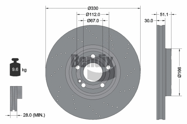 Brake Disc (BDS2253HC)