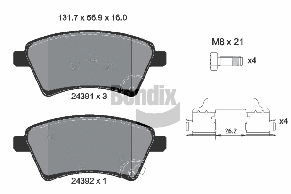 Brake Pad Set, disc brake (BPD1181)