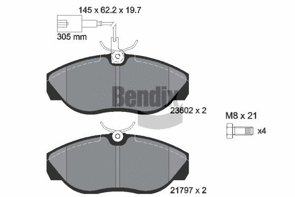 Brake Pad Set, disc brake (BPD1496)