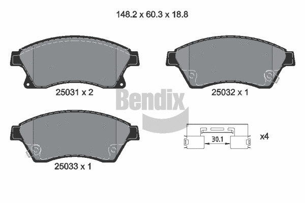 Brake Pad Set, disc brake (BPD1239)